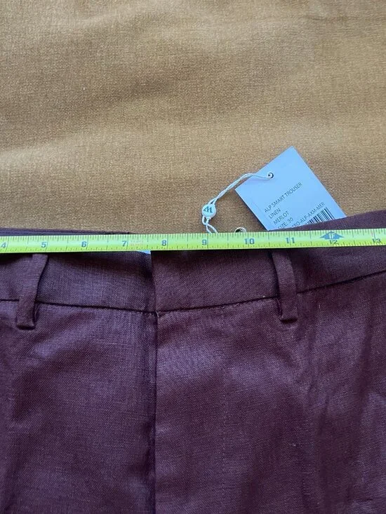 WAX London - Alp Linen Trousers - Col Merlot - BNWT - Picture 11 of 16